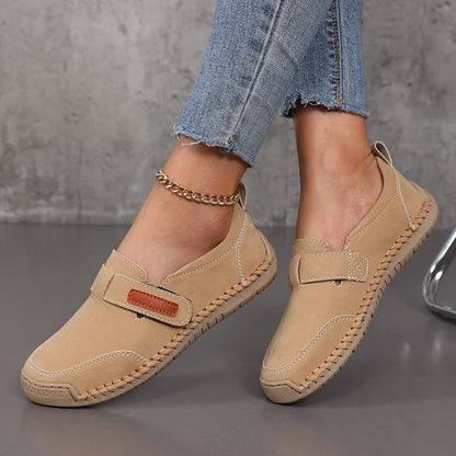 Handmade Leather Women Shoes Casual Comfortable Slip on Loafers Women Leather Shoes Moccasins Walking Shoes Summer Direct Sales