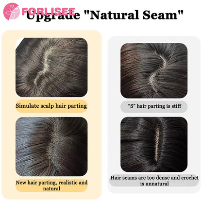 FORLISEE Synthetic Wig Short Black Brown with Bangs for Women Bob Straight Wig High Temperature Daily Cosplay Party Wigs