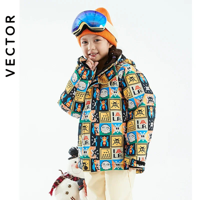 VECTOR Ski Professional Children's Ski Jacket Warm Waterproof Boys Girls Outdoor Skiing Snowboarding Winter Ski Kids