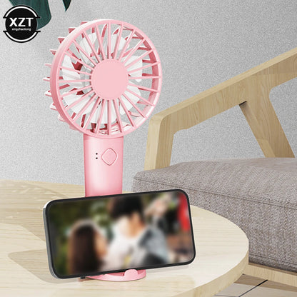 USB Mini Strong Wind Handheld Fan Portable and Quiet Rechargeable Hand Fan for Student Office Small Pocket Cooling Fans Supplies