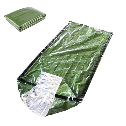 Portable Waterproof Emergency Survival Sleeping Bag Outdoor Edc Camping Gear Thermal Sack First Aid Rescue Kit Mylar Blanket