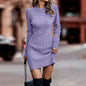 Autumn and winter new women's clothing fashionable temperament sexy round neck long sleeved hip hugging sweater women's dress