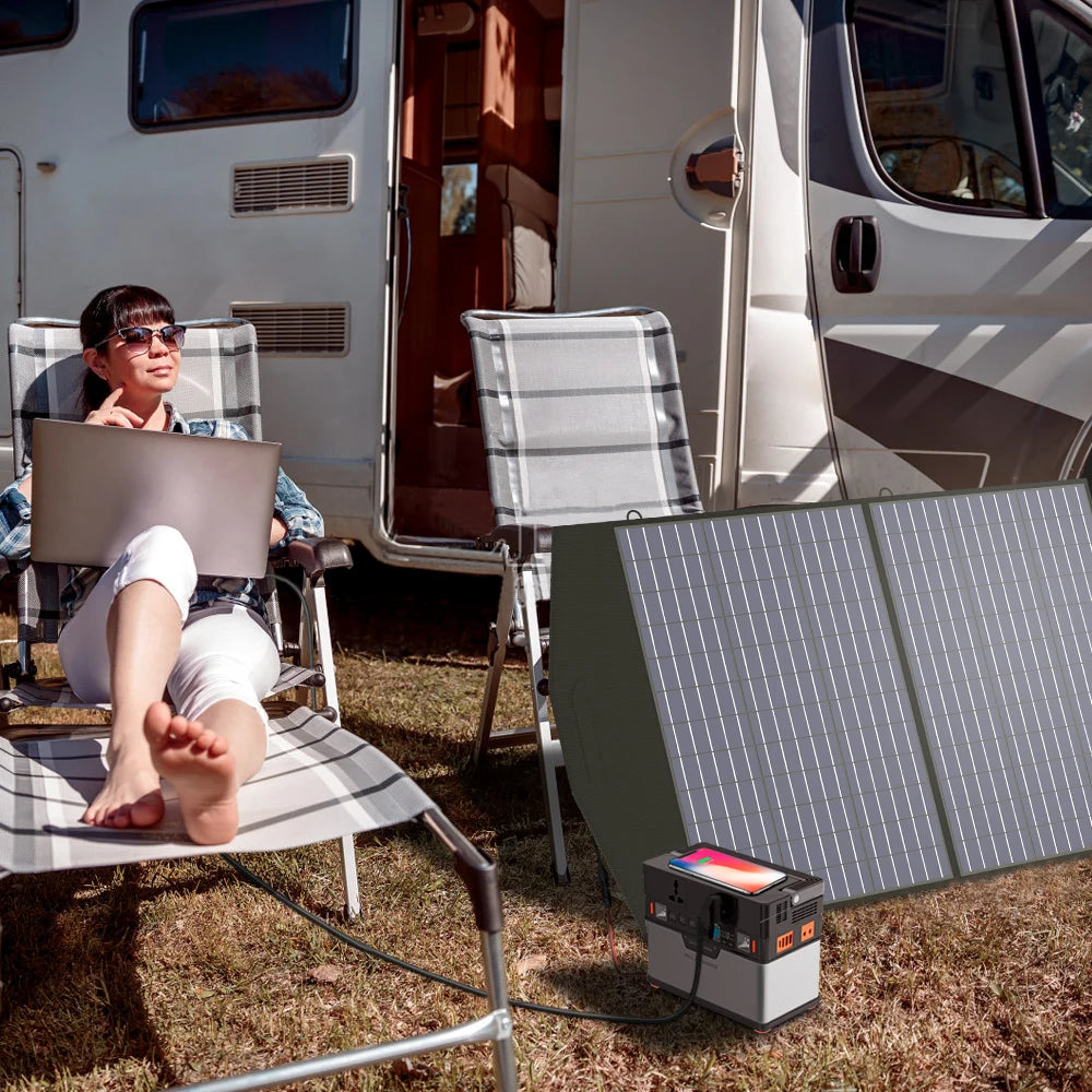 ALLPOWERS Foldable and Portable Solar Panel 100 / 200W Solar Battery Charger，Outdoor Emergency Backup Power for Powerstation etc