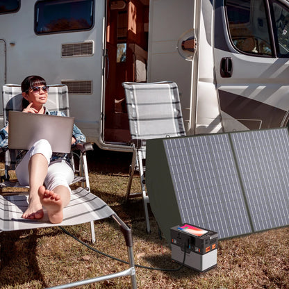 ALLPOWERS Foldable and Portable Solar Panel 100 / 200W Solar Battery Charger，Outdoor Emergency Backup Power for Powerstation etc