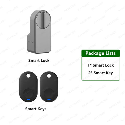 RAYKUBE A1 Pro Tuya BEL Smart Door Lock Set with Fobs/ Keypad/ Smart Key Tuya Remote Unlock Work with Alexa Google Assistant