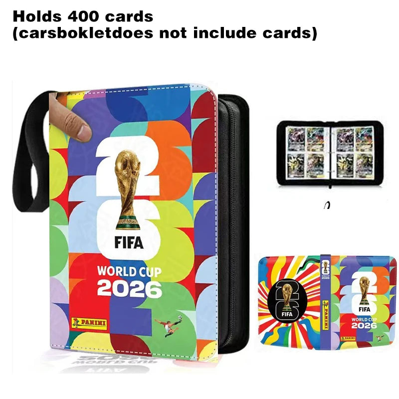 2026 World Cup Football Star Ronaldo Messi Mbappé 400/900pcs Album Book Folder Card Slots Collections Zipper Card Binder Holder