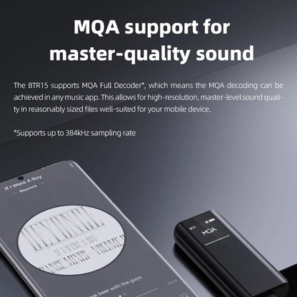 FiiO BTR15 Bluetooth 5.1 Headphone Amplifier DSD256 Receiver LDAC/aptX Adaptive with 3.5mm/4.4mm
