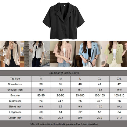 Summer Blazers Women Simple Leisure Loose Korean Style Youth Single Breasted Ladies Temperament Simple Fashion Classic
