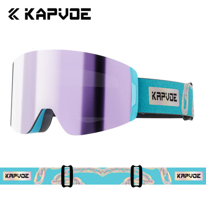 KAPVOE Ski goggles Anti-fog Skiing goggles Photochromic Outdoor Sports Magnetic Glasses Winter Snowboard Snowmobile Equipment