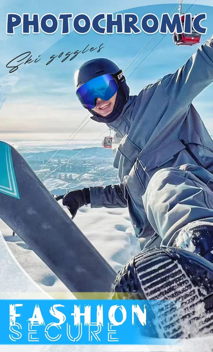 Kapvoe Photochromic Ski Goggles Magnetic Anti-Fog Lenses UV400 Protection Men Women Ski Goggles Winter Sports Eyewear