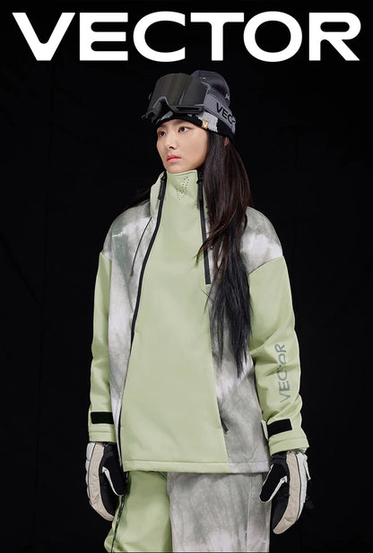 VECTOR Men and Women Splicing Skiing Skiing Top Waterproof Windproof Warm Durable Indoor and Outdoor Skiing Snowboard Jacket