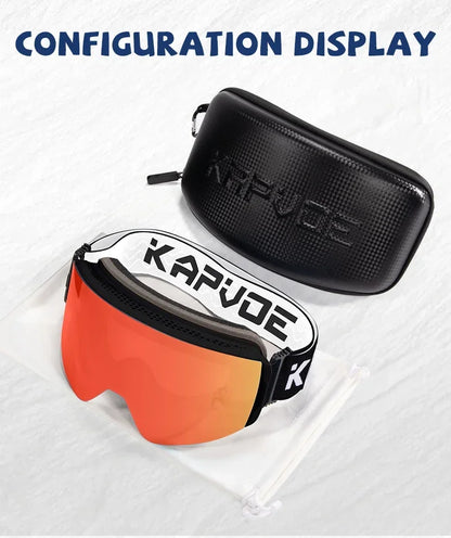 Kapvoe Photochromic Ski Goggles Magnetic Anti-Fog Lenses UV400 Protection Men Women Ski Goggles Winter Sports Eyewear