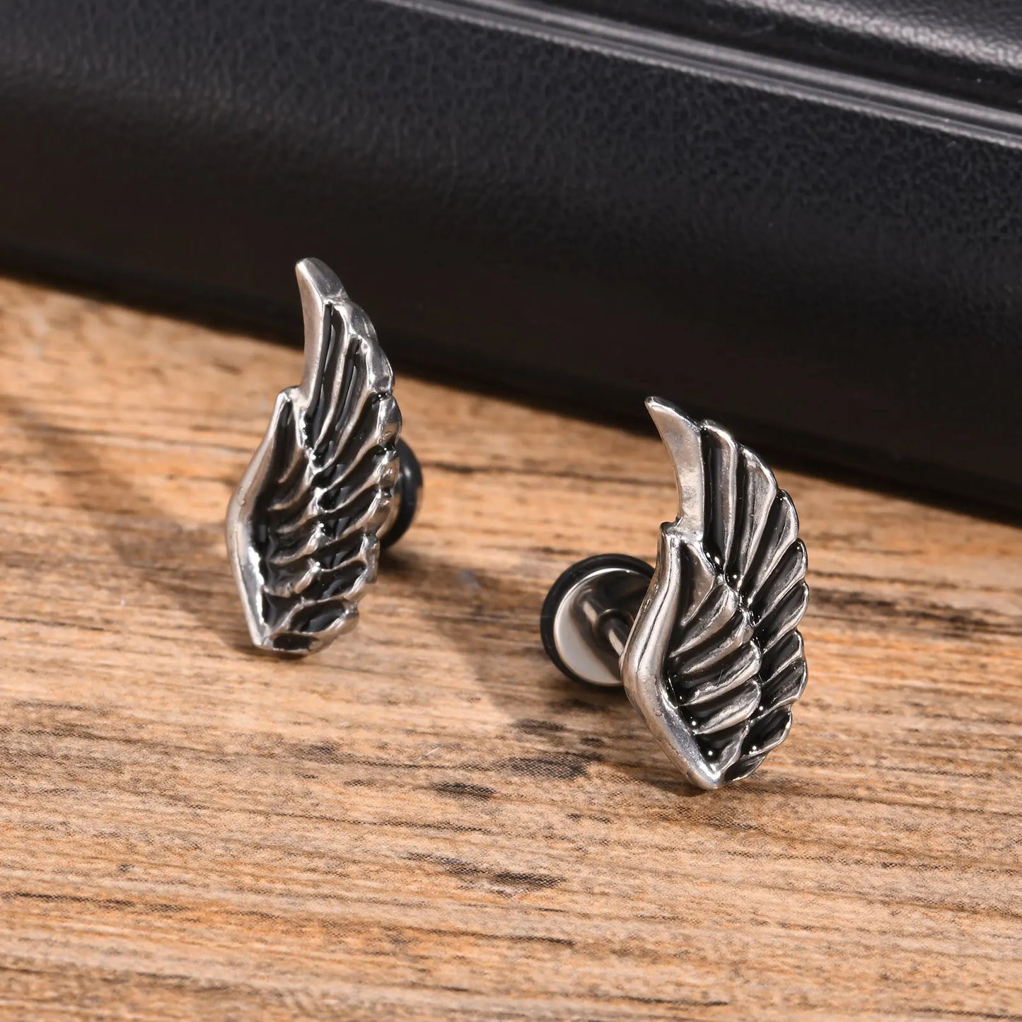 Retro Grey Stud Earrings for Men Boys,Anti Allergy Stainless Steel Ear Studs,Rock Punk Jewelry Anniversary Birthday Gifts