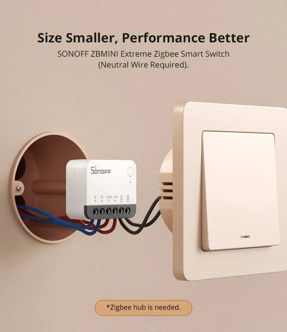 NEW SONOFF ZBMINIR2 Zigbee3.0 Mini Smart Switch Detach Relay Neutral Wire Required Remote Control Via Alexa Google SmartThings
