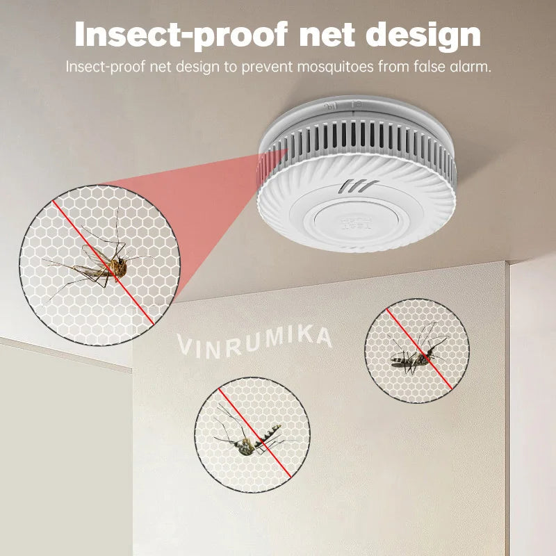 Built-in 10 Year Battery Smoke Detector WiFi Function Tuya Smart Home Parlor Child Room Kitchen Shop Fire Sound Alarm SensorSmoke DetectorsGoWisse.com