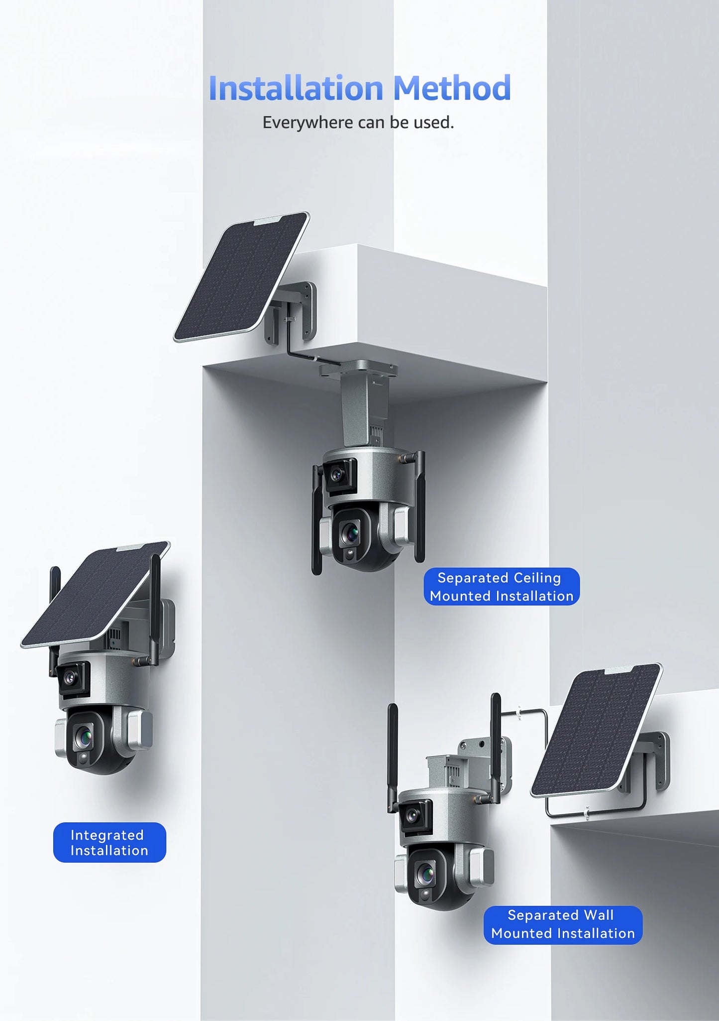 4K 8MP Dual Lens Solar Camera 10X/4X Zoom 4G SIM/WIFI Security Outdoor Camera Humanoid Tracking Color Night Vision Camera Solar