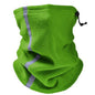 Winter Fleece Neck Warmer Reflective Neck Gaiter with Adjustable Drawstring Skiing Windproof Ski Neck Gaiter for Skiing Hiking