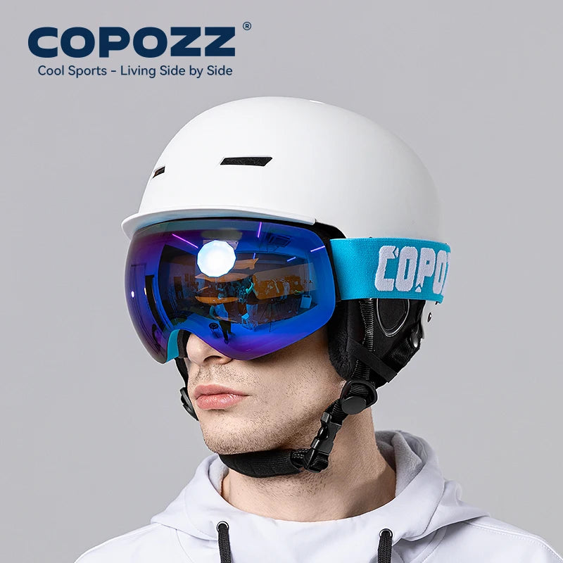 Frameless Anti-Fog Ski Goggles Night Lens Box Set 100% UV400 Protection Ski Snowboard Anti-Slip Strap Snow Goggles for Men Women