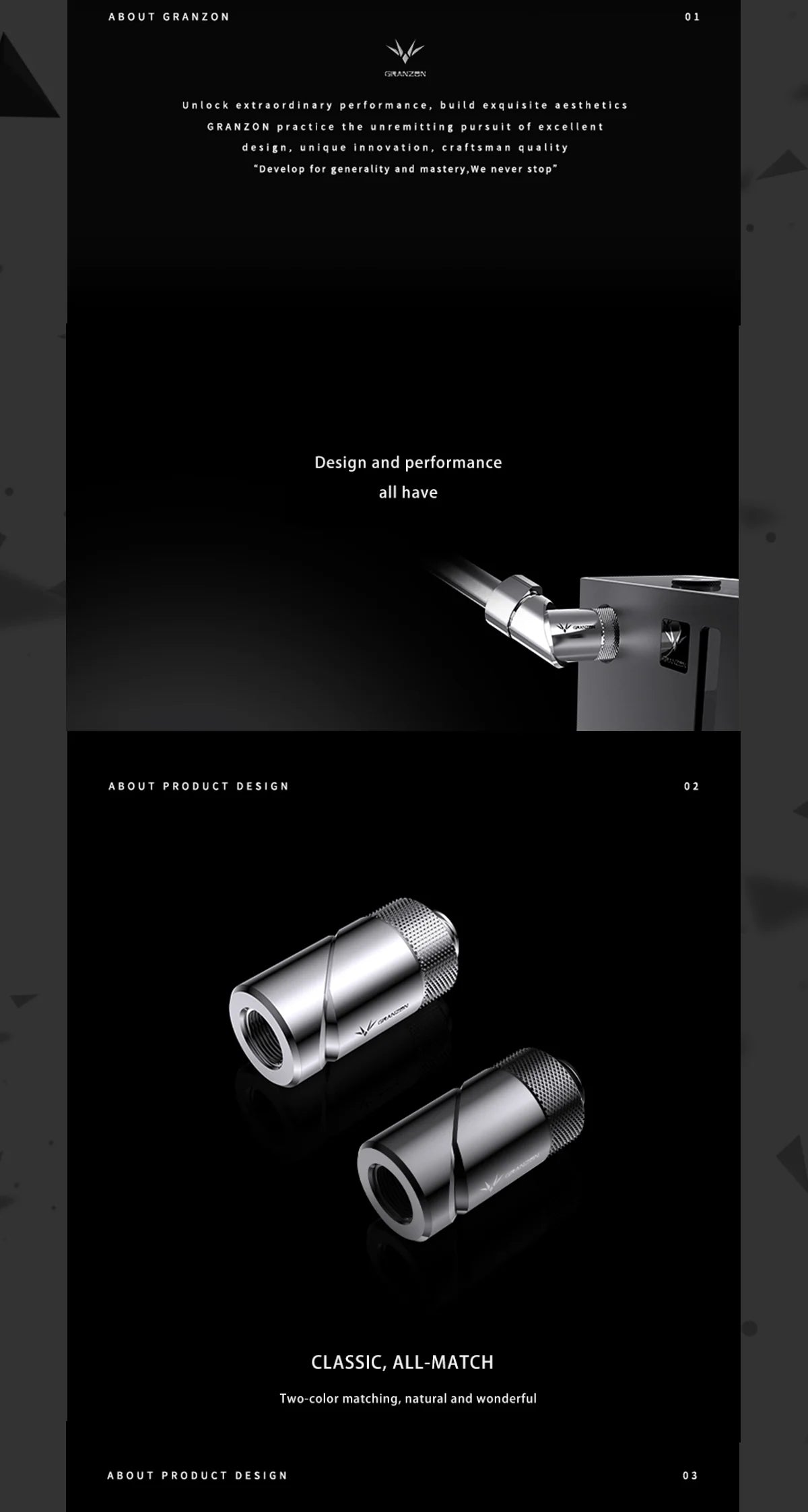 Bykski Granzon Fittings 4pcs/Lot , Adaptor G1/4 Rotary Connector Revolvable for PC Water Cooling System , GD-SK GD-X GD-90 GD-45