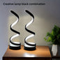 Bedside Table Lamp for Bedroom - 2/1 Pack Touch Lamp USB C Charging Ports, 3 Way Dimmable Modern Minimalist Dimmable Spiral Table Lamp for Living Room, Desk, LED Bulb Included (Black/White)