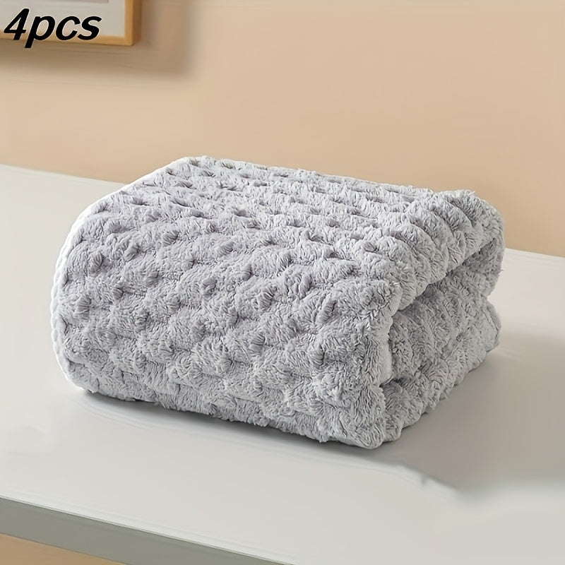 4 Pack Adult Microfiber Bath Towels, Super Absorbent Soft Waffle Bath Towels, Quick Dry Bath Towels For Daily Use, Spa, Gym And Travel, Wash Cloths